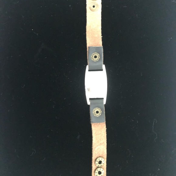 Leather Studded Peace Bracelet - Picture 2 of 2